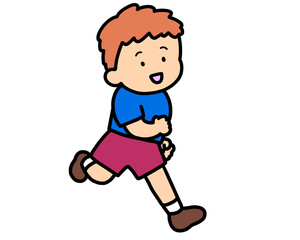 笑顔で走る男の子