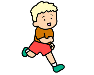 笑顔で走る男の子