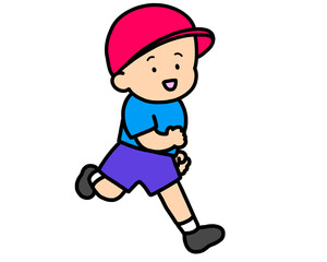 笑顔で走る男の子