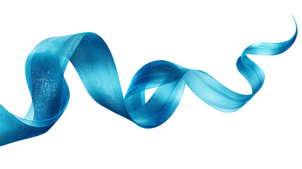 Abstract swirling blue ribbon graphic