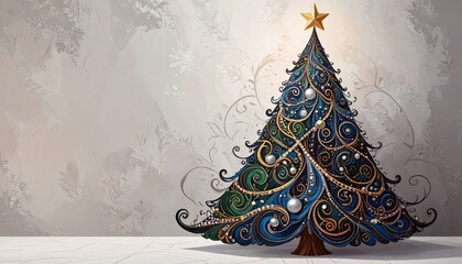 Ornate Christmas tree graphic