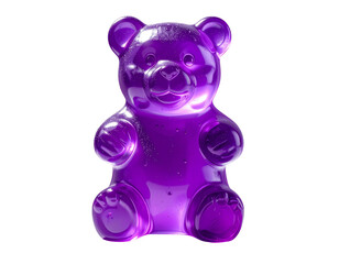 Glossy purple gummy bear sweet treat isolated on transparent background PNG