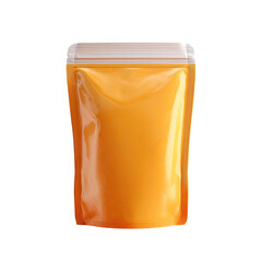 Orange food pouch with clear top