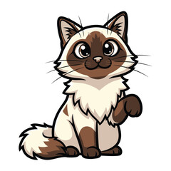 Adorable Cat Cartoon: A cute cartoon cat with striking features captivates with its charming personality and heartwarming expression.