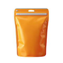 Orange reusable food pouch,  zippered closure