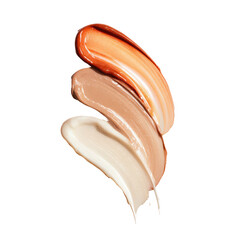 Three swirled, cosmetic cream shades