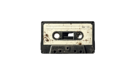 Vintage cassette tape, heavily worn
