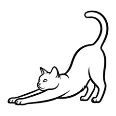 Elegant Stretch: An animated illustration of a cat gracefully stretching, exuding a sense of feline elegance.