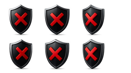 Security Shield with Red X Icon – Error or Threat Symbol