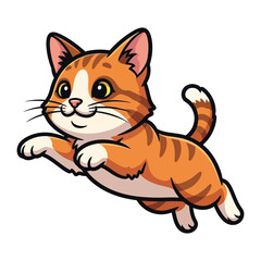 Playful Kitten Illustration: A joyful illustration depicts a cute and energetic kitten, mid-leap, showcasing a vibrant, playful mood and captivating charm.