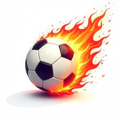 Naklejka premium Soccer Ball with Flaming Trail Vector Icon on White Background
