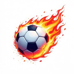 Naklejka premium Soccer Ball with Flaming Trail Vector Icon on White Background