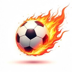 Soccer Ball with Flaming Trail Vector Icon on White Background