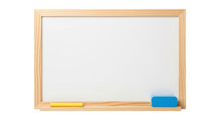 Isolated blank dry erase board for presentations, lessons, and notes at home or school
