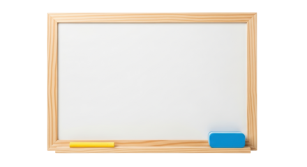 Isolated blank dry erase board for presentations, lessons, and notes at home or school