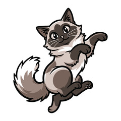 Playful Cat: An adorable cat, full of playful energy, rendered in vibrant illustrations, is caught mid-leap. This image showcases the joyous spirit of pet ownership.