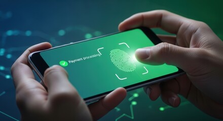 Secure mobile payment authentication with fingerprint scanning on a smartphone for secure