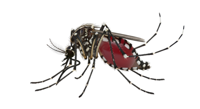 Isolated Aedes Mosquito Engorged With Blood Ready to Transmit ZIKA and Dengue Viral Infections