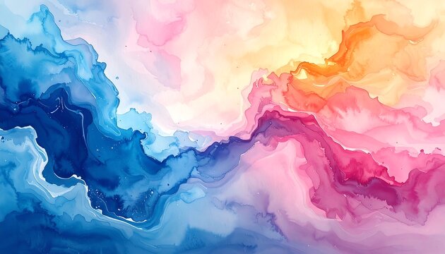 Abstract fluid painting with vibrant colors