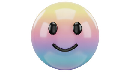Fototapeta premium Happy smiley face easter egg with rainbow colors