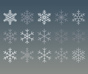 Silver Snowflake Vector Collection For Christmas And New Year Design