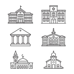 Fototapeta premium set of landmarks icons