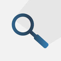 flat vector icon of magnifying glass, for search menu