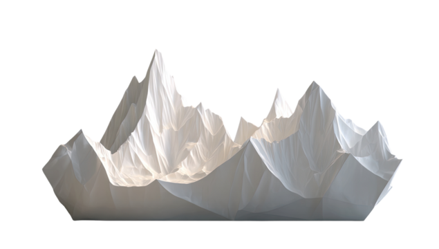 Abstract mountain range, light and airy,  soft folds