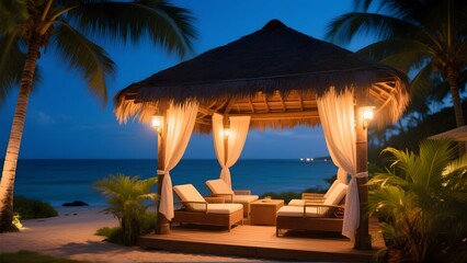 Obraz premium Tropical Cabana Decoration Outdoor Shelter