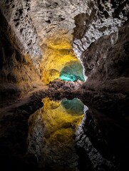 Cueva de los Verdes cave in Lanzarote, Canary Islands (Spain)
