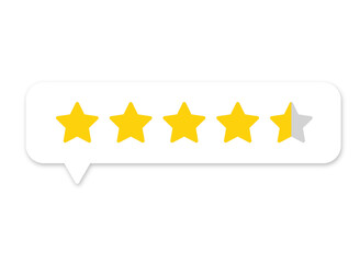 4.5 star rating PNG with transparent background, customer feedback icon for online reviews and...