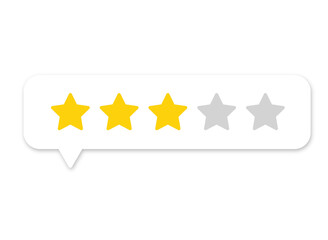 3 star rating PNG with transparent background, average customer review feedback icon for score and...
