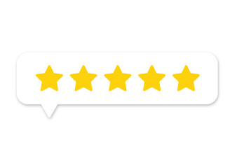 5 star rating PNG with transparent background, full rating feedback icon for review and customer...
