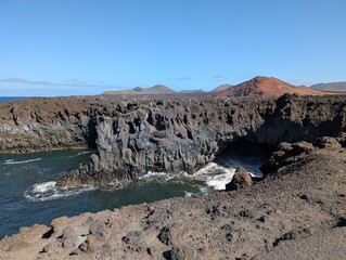 Los Hervideros cliffs in Lanzarote, Canary Islands (Spain)