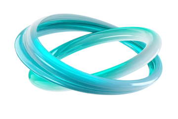 Intertwined turquoise rings, abstract design