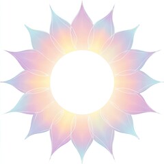 Pastel flower frame with a white circle center