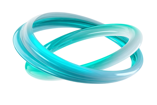 Intertwined turquoise rings, abstract design - Powered by Adobe