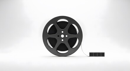 Fototapeta premium Film reel icon representing cinema, video production, filmmaking, and media industry concepts. 
