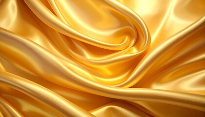 Fototapeta premium Golden silk fabric drapes in folds