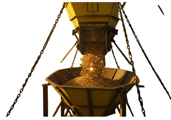 Gold Nuggets Pouring From Hopper