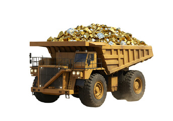Mining Truck Full of Gold and Diamonds