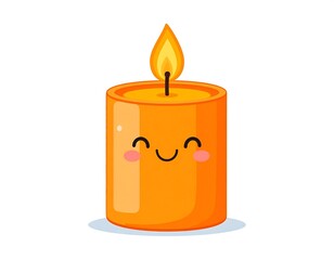 Cute orange candle with a happy face