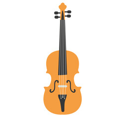 Fototapeta premium Colorful 2d illustration of a violin, a classic string instrument often used in orchestras, symbolizing melody, harmony, rhythm, and performance.
