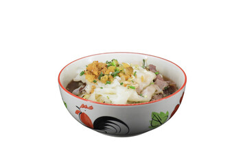 Asian Noodles Delicacy: An appetizing bowl of authentic Asian noodles, meticulously prepared with fresh ingredients. Garnished with aromatic herbs and toppings.