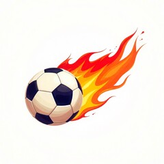 Fototapeta premium Soccer Ball with Flaming Trail Vector Icon on White Background