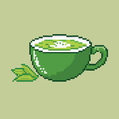 A cup of matcha latte.