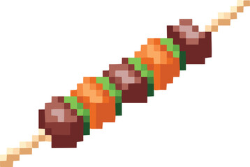 akitori BBQ Satay Pixel Art