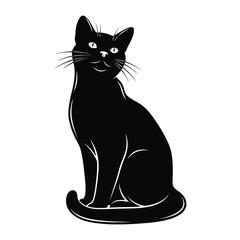 Elegance in Silhouette: A sleek black cat, with an air of grace and mystique, sits confidently. The simplicity of the design speaks volumes. 