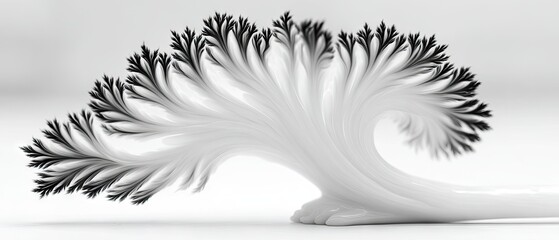 Abstract fractal design, black and white
