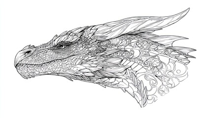 Detailed dragon head illustration
